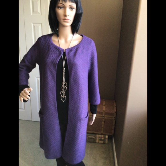 Cynthia Rowley Jackets & Blazers - Cynthia Rowley Lavender Merino Wool Sweater/Jacket